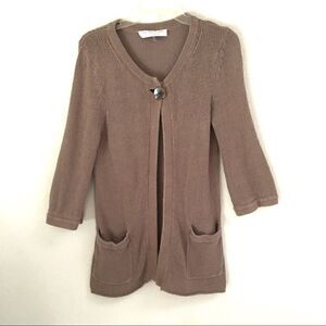 Trina Turk 3/4 sleeve button front cardigan M